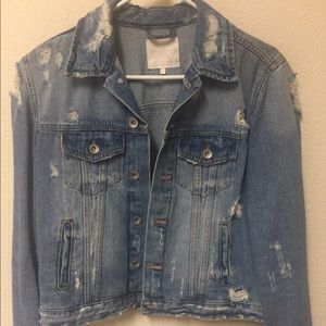 distressed denim jacket